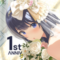 1.10.2版（週年）圖標，圖中人物為長瀨琴乃。 亦為卡片「[Perfect Bride] 長瀨琴乃」的小圖標。圖標上還有標註 "1st ANNIV." 字樣。